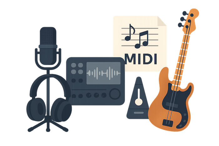 bass clear recordings before transcription to sheet music tabs