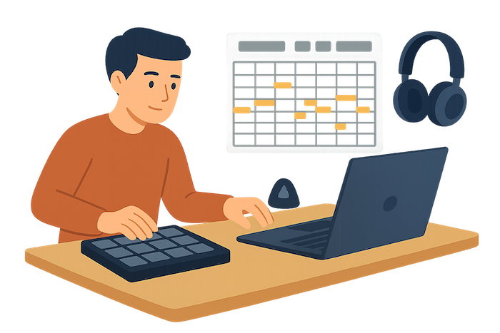 create own patterns midi drums