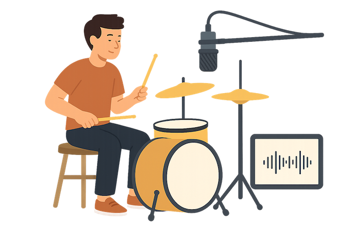 drums recording transcription