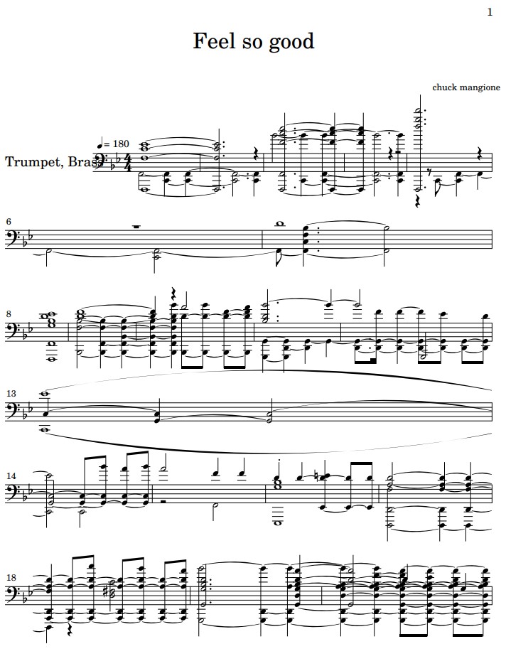 feels so good partitura trompete