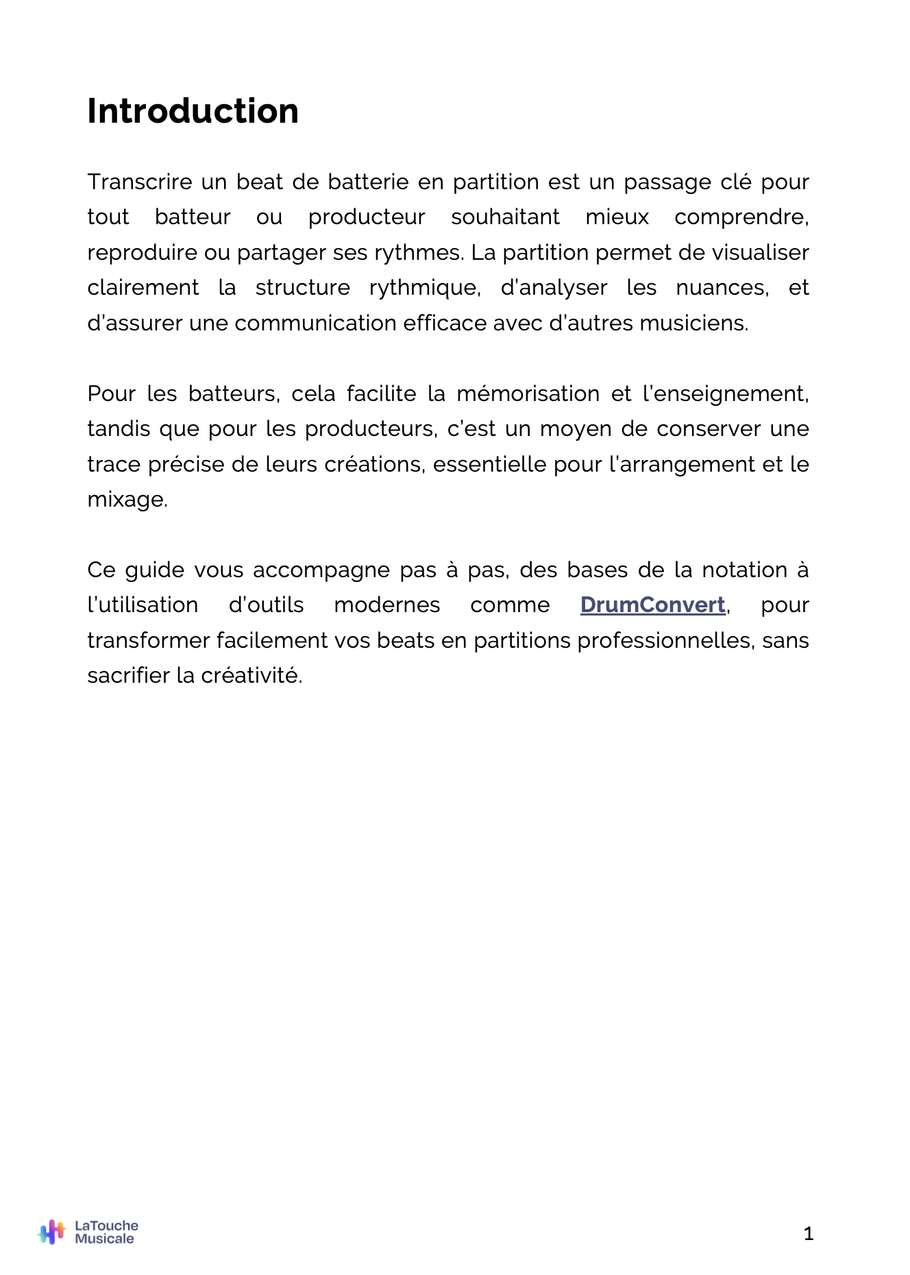 guide audio batterie vers midi 1