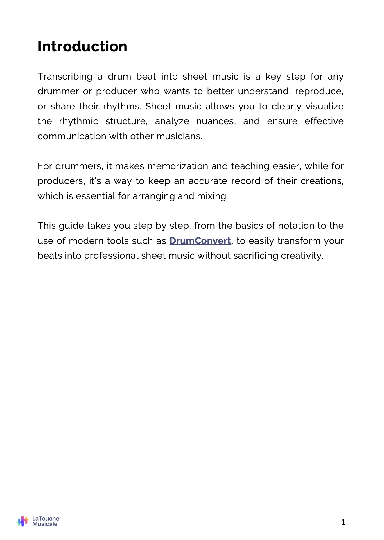 guide drum beat to sheet music pdf 1