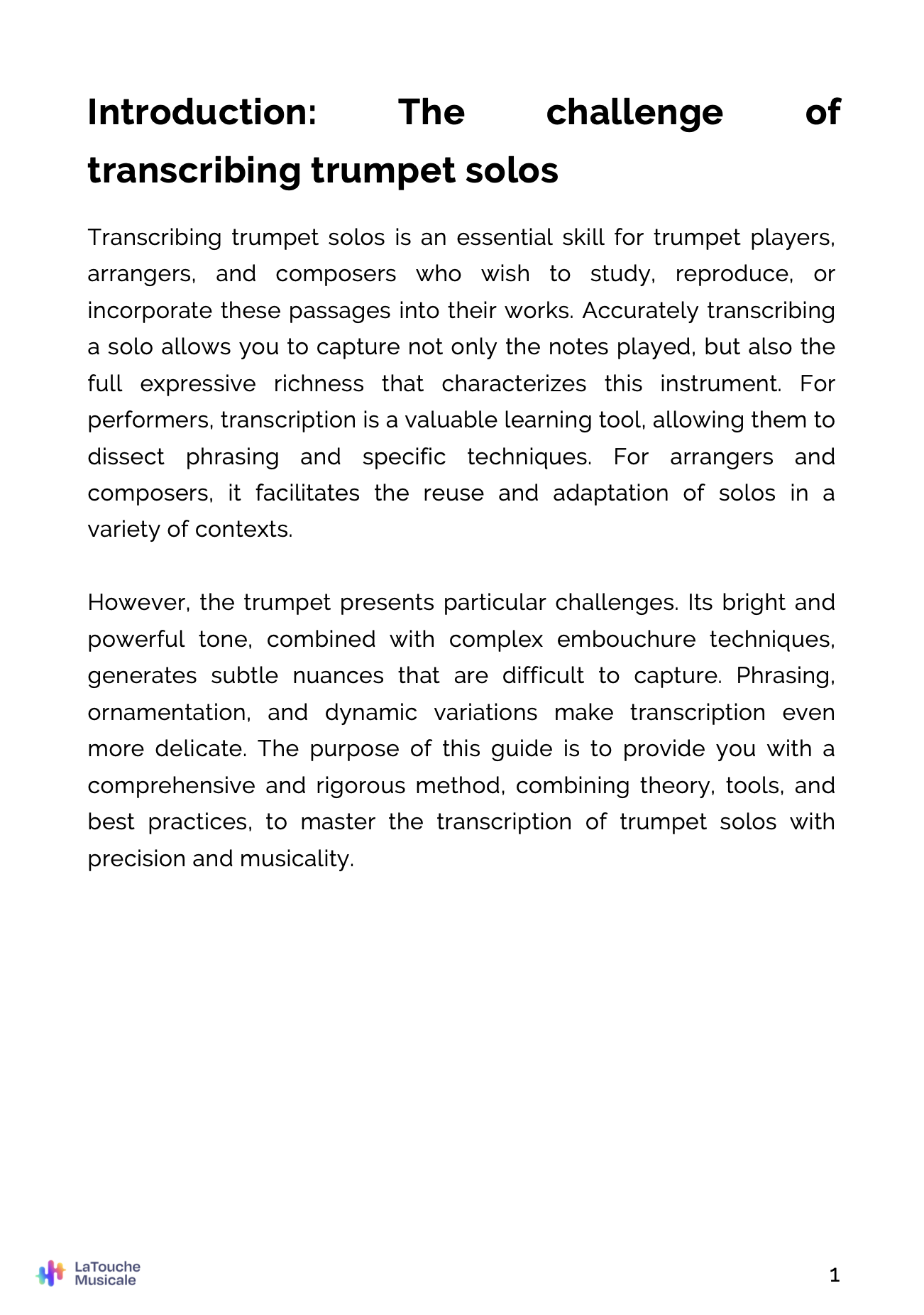 guide pdf audio trumpet solo to sheet music notes extract 1