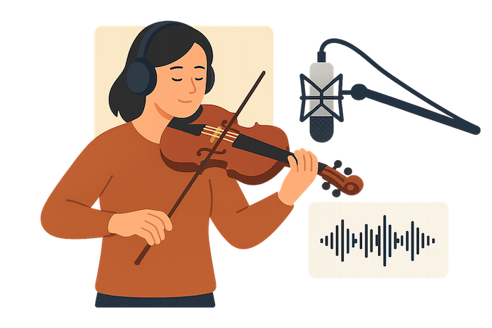 prepare audio violin recording