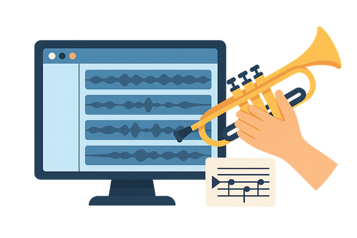 stem separation trumpet audio file trumpetconvert ai transcription tool