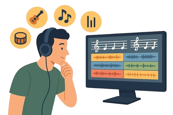 structure multi instruments audio to sheet music