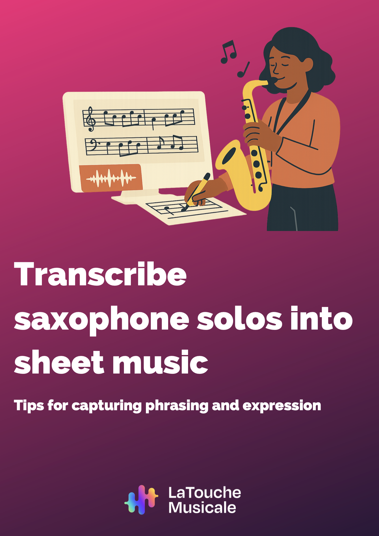 transcribe saxophone audios to sheet music