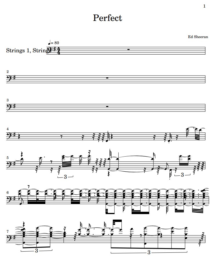 Perfect partitura violino
